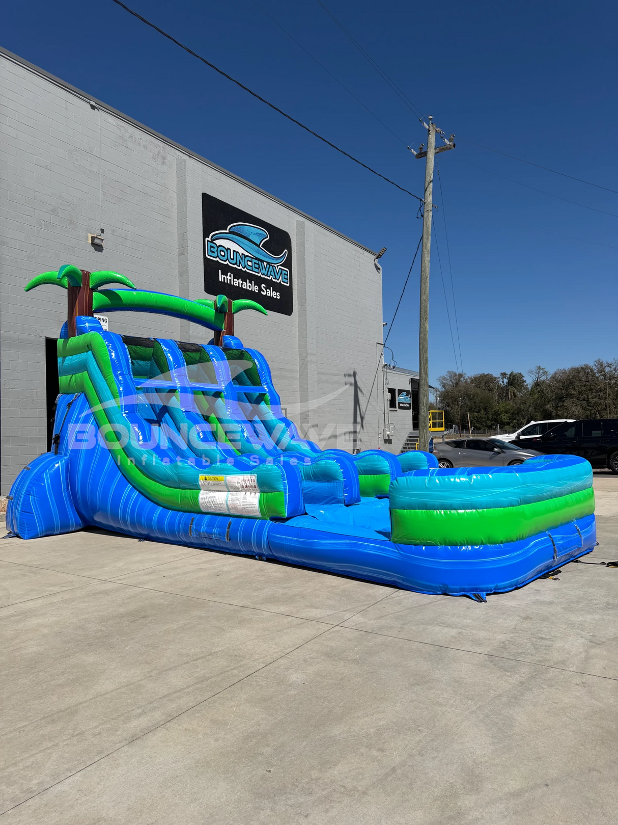15ft Aqua Bolt Dual Lane Water Slide – Center Climb - BounceWave Inflatable Sales