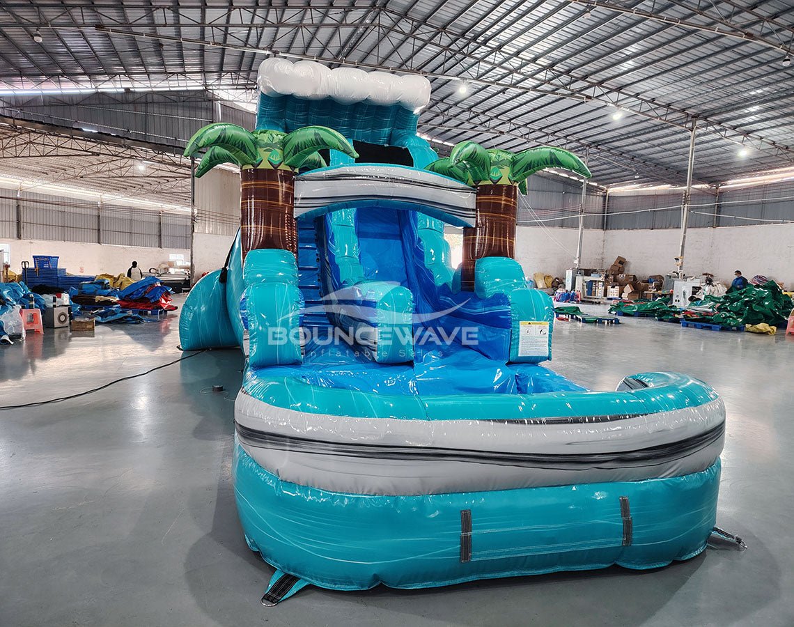 15ft Bahama Wave Commercial Single Lane Inflatable Water Slide - BounceWave Inflatable Sales