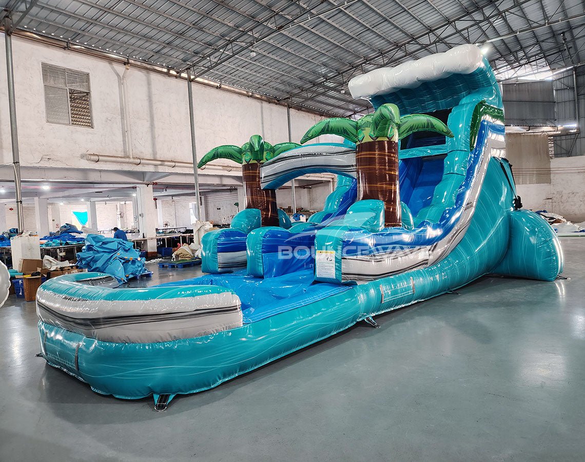 15ft Bahama Wave Commercial Single Lane Inflatable Water Slide - BounceWave Inflatable Sales
