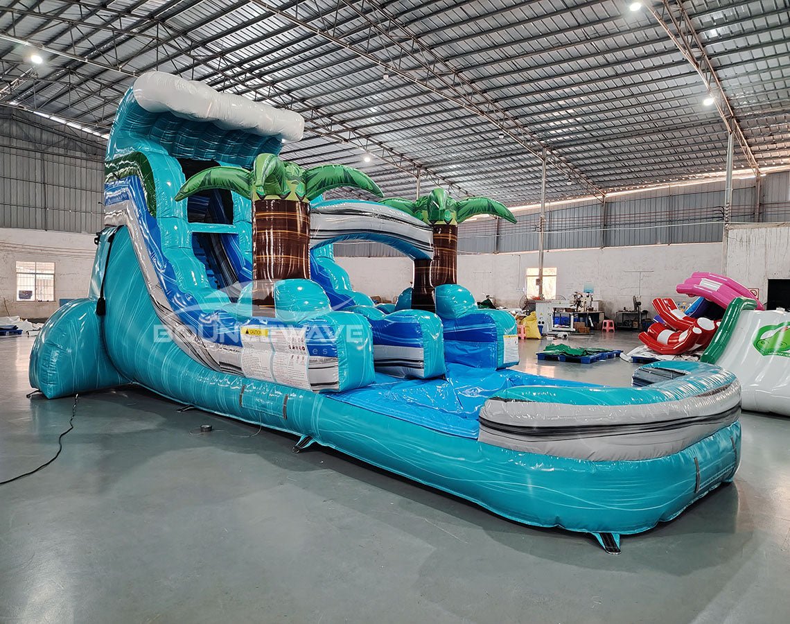 15ft Bahama Wave Commercial Single Lane Inflatable Water Slide - BounceWave Inflatable Sales