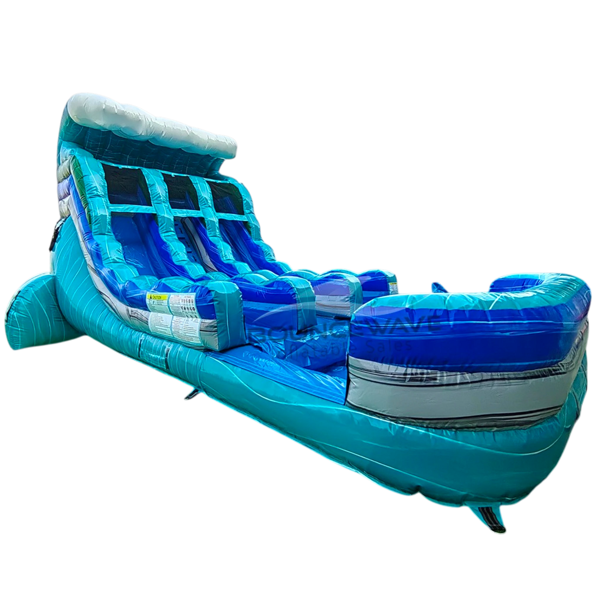 15ft Bahama Wave Dual Lane Water Slide – Center Climb - BounceWave Inflatable Sales