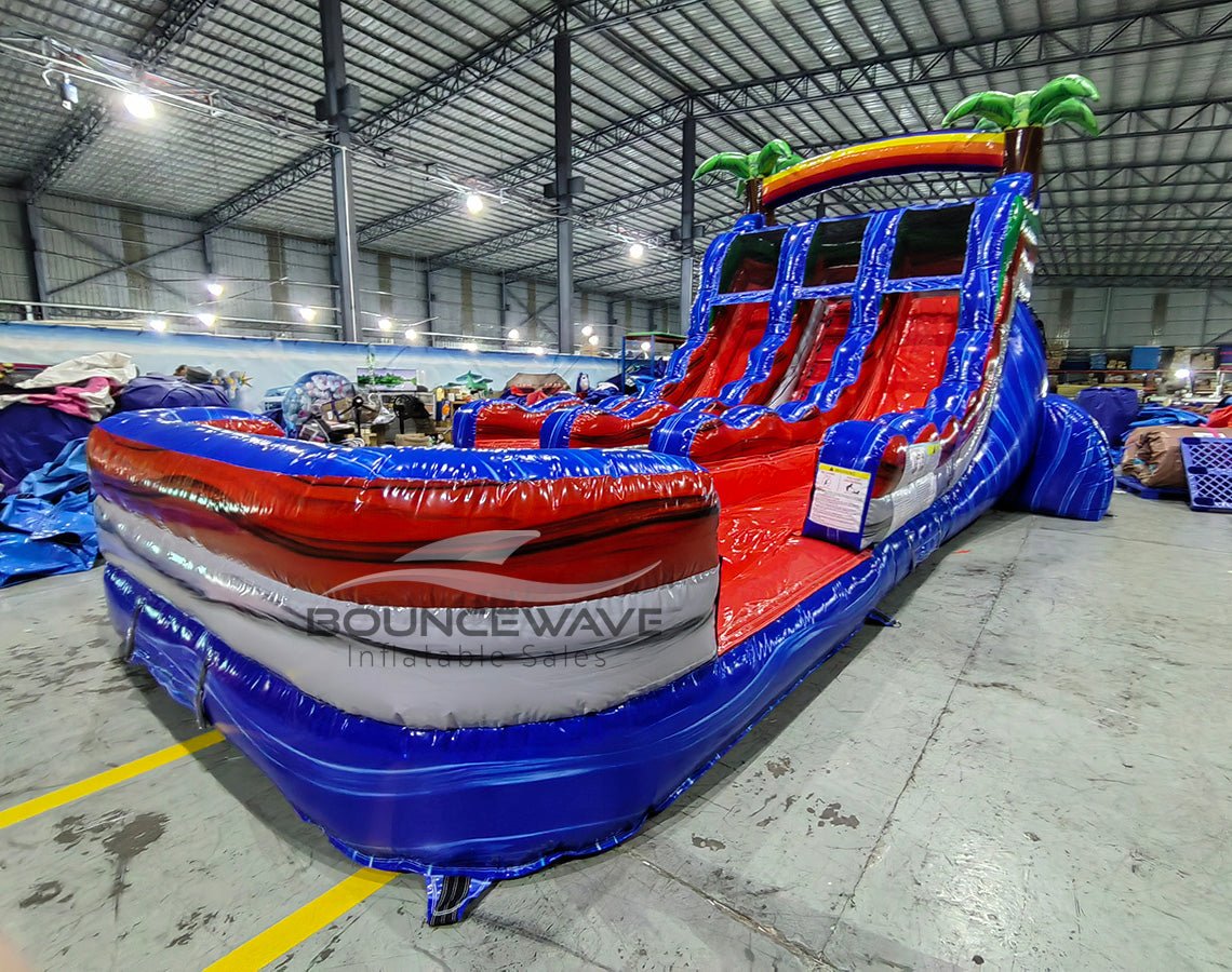 15ft Baja Splash Dual Lane Water Slide – Center Climb - BounceWave Inflatable Sales