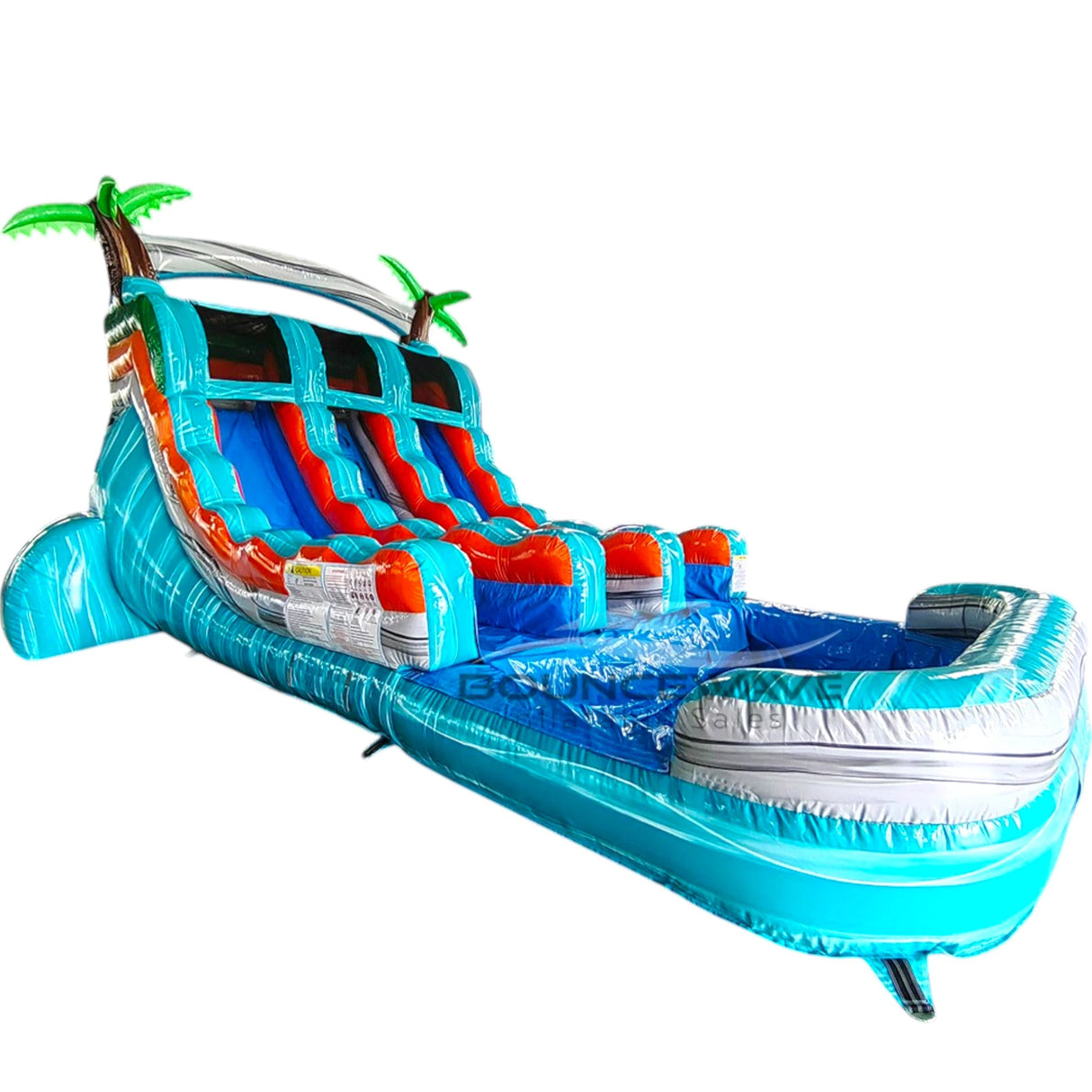 15ft Fiji Falls Dual Lane Center Climb Inflatable Water Slide - BounceWave Inflatable Sales