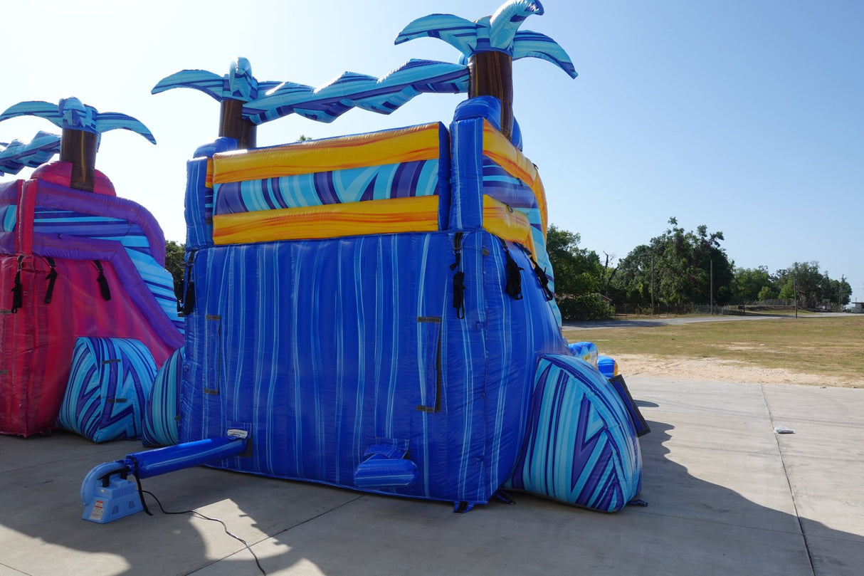 15ft Flashpoint Falls Dual Lane Center Climb Inflatable Water Slide - BounceWave Inflatable Sales