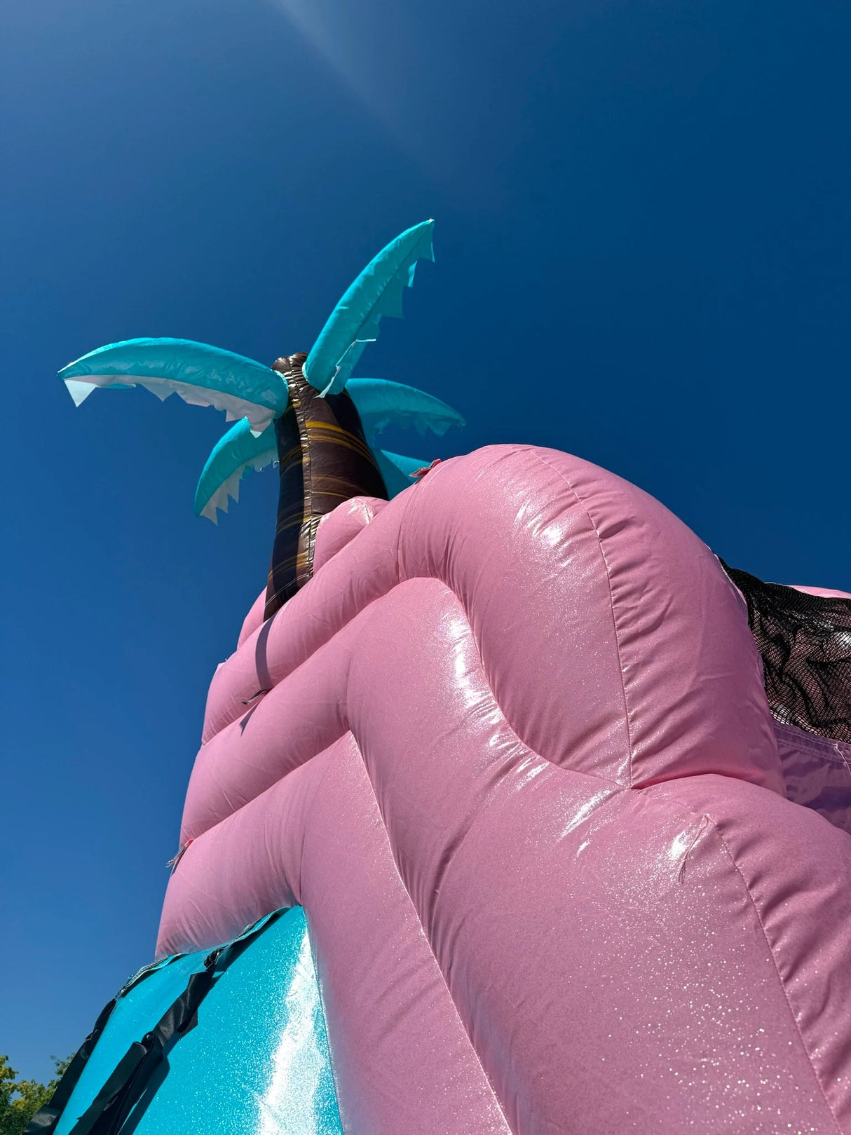 15ft Glitter Splash Dual Lane Center Climb Water Slide - BounceWave Inflatable Sales