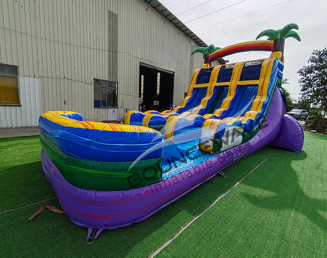 15ft Goombay Splash Dual Lane Water Slide – Center Climb - BounceWave Inflatable Sales