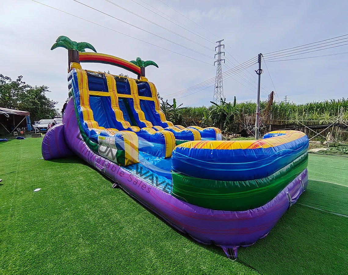 15ft Goombay Splash Dual Lane Water Slide – Center Climb - BounceWave Inflatable Sales