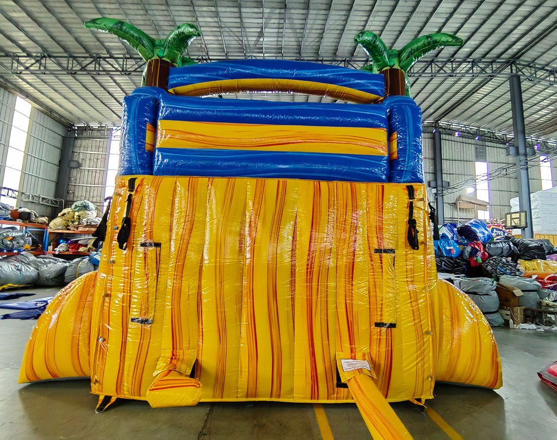 15ft Lava Falls Dual Lane Center Climb Inflatable Water Slide - BounceWave Inflatable Sales