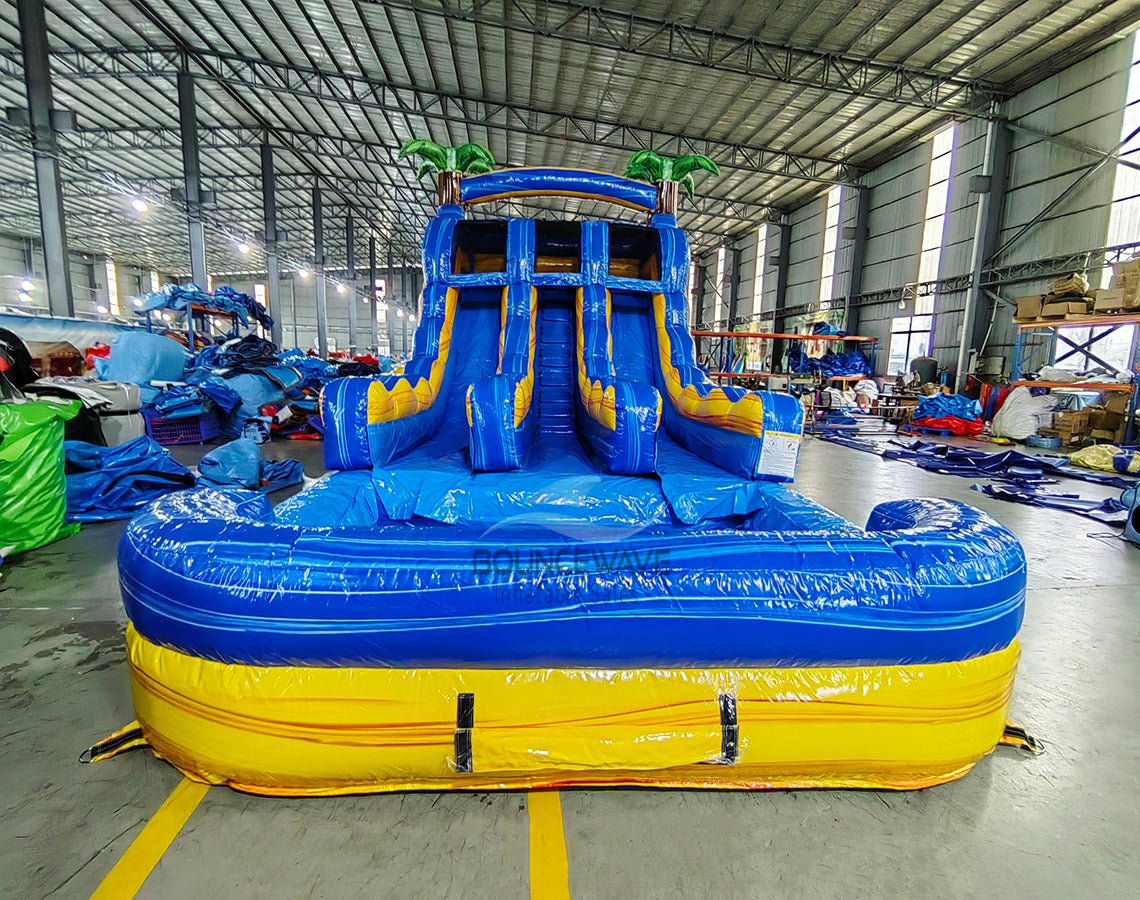 15ft Lava Falls Dual Lane Center Climb Inflatable Water Slide - BounceWave Inflatable Sales