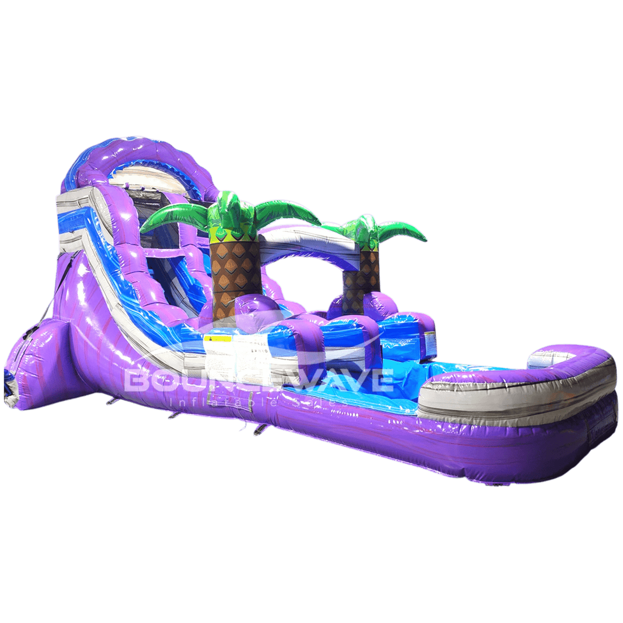 15ft Purple Plunge Round Top Commercial Single Lane Inflatable Water Slide - BounceWave Inflatable Sales