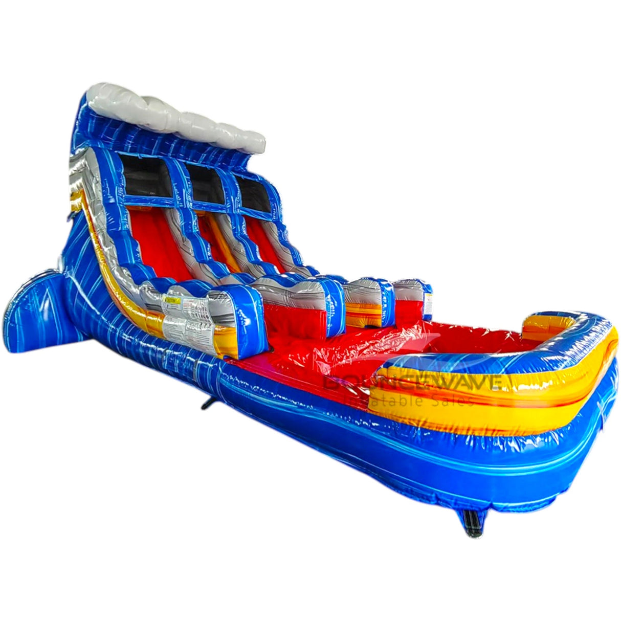 15ft Rip Curl Dual Lane Center Climb Inflatable Water Slide - BounceWave Inflatable Sales