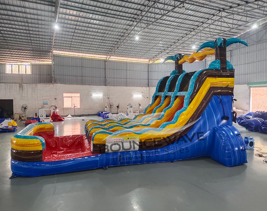 15ft Tropic Shock Dual Lane Water Slide – Center Climb