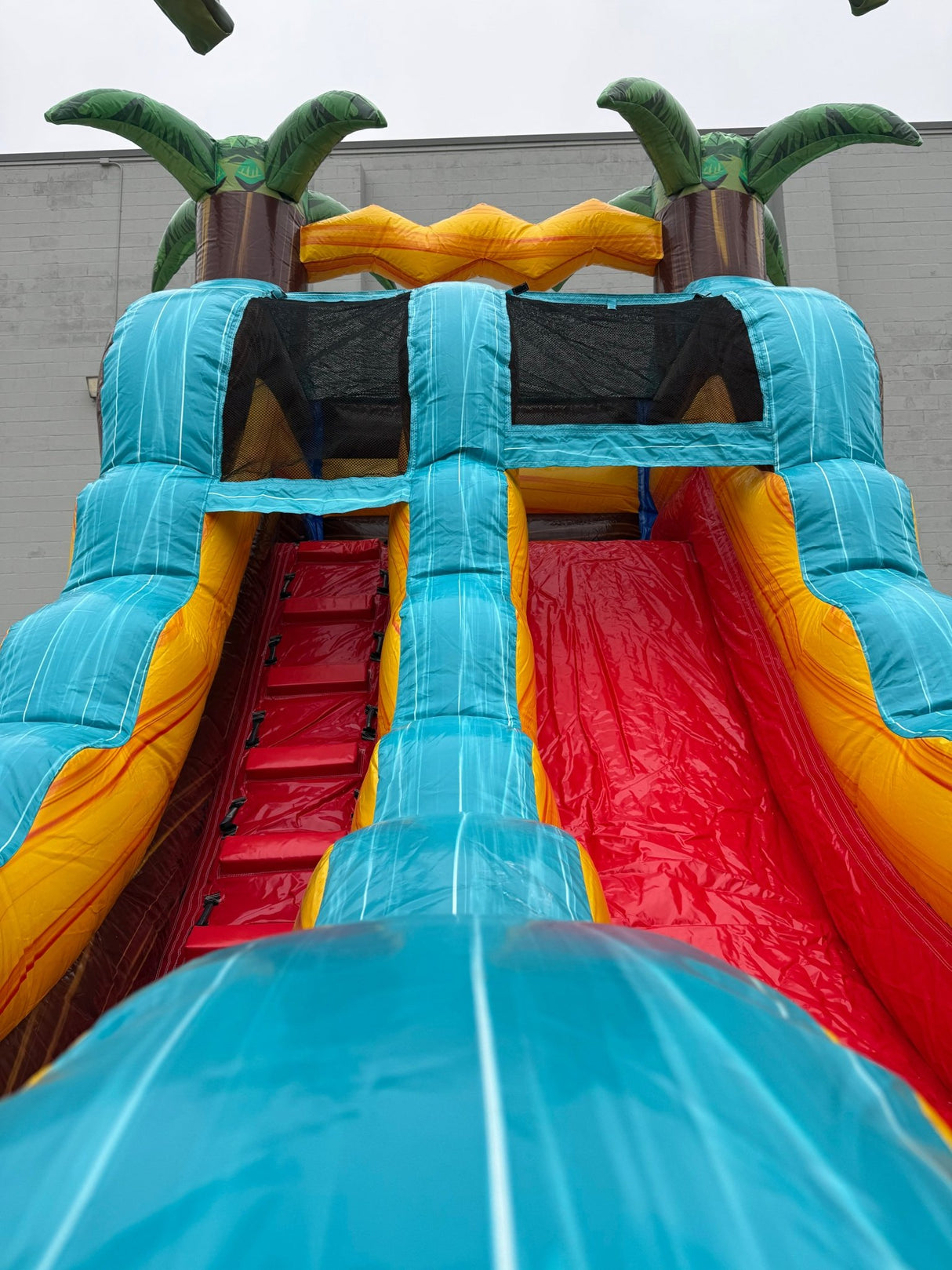 15ft Tropic Shock Single Lane Inflatable Water Slide - Marble Palms - BounceWave Inflatable Sales