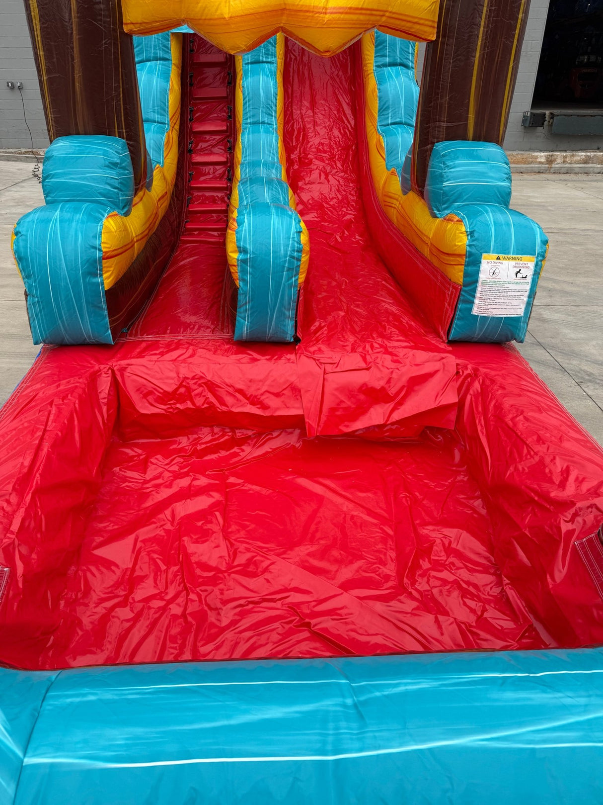 15ft Tropic Shock Single Lane Inflatable Water Slide - Marble Palms - BounceWave Inflatable Sales