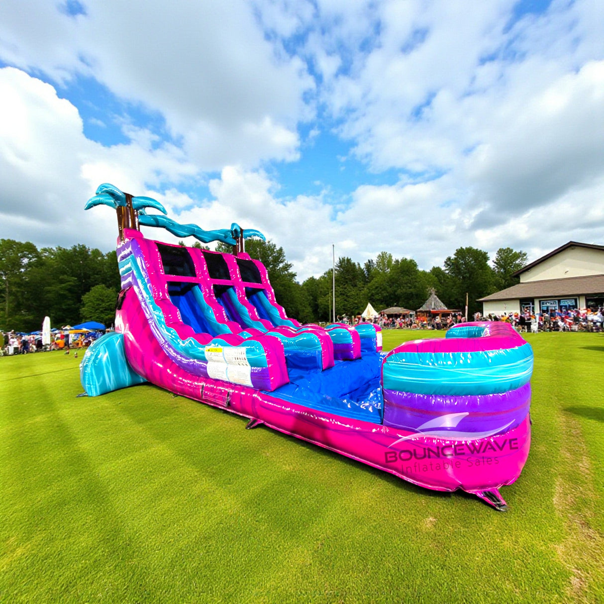 15ft UltraShock Dual Lane Center Climb Water Slide - BounceWave Inflatable Sales