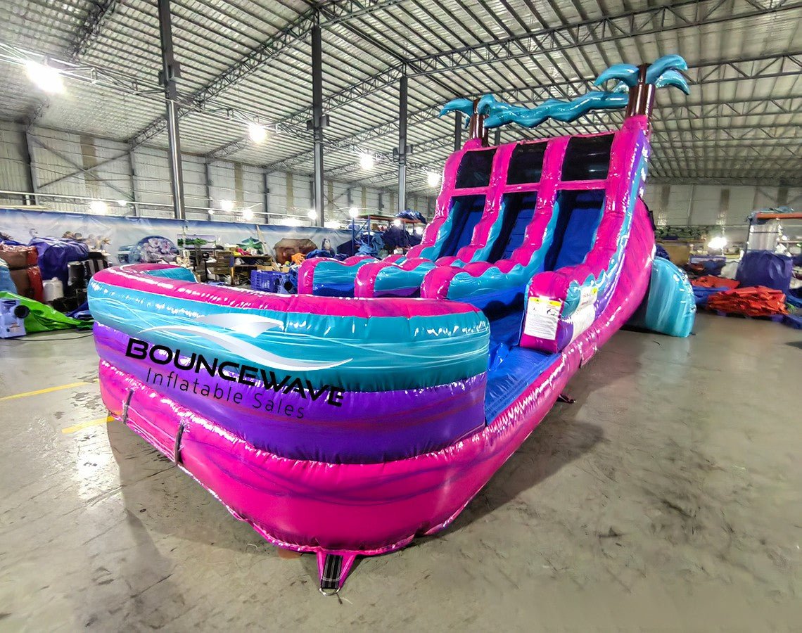 15ft UltraShock Dual Lane Center Climb Water Slide - BounceWave Inflatable Sales