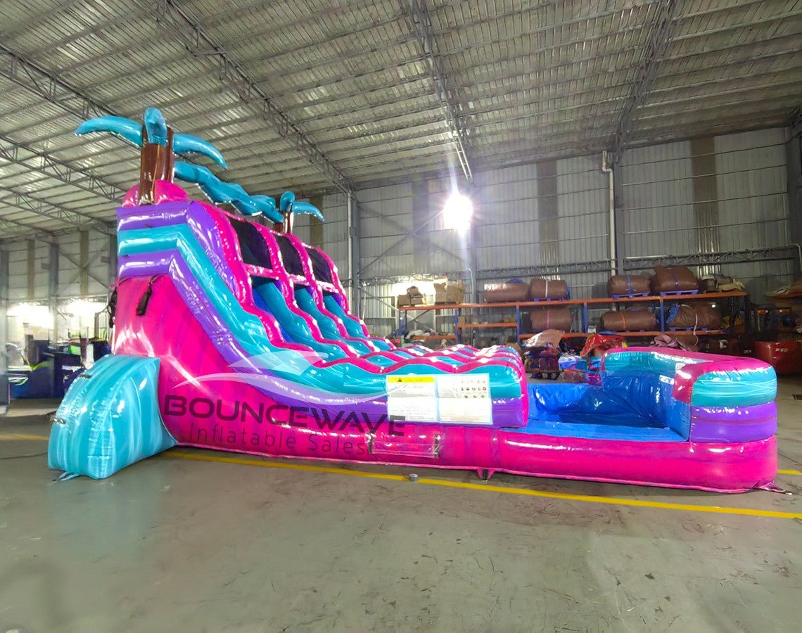 15ft UltraShock Dual Lane Center Climb Water Slide - BounceWave Inflatable Sales