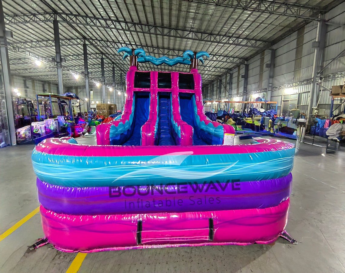 15ft UltraShock Dual Lane Center Climb Water Slide - BounceWave Inflatable Sales