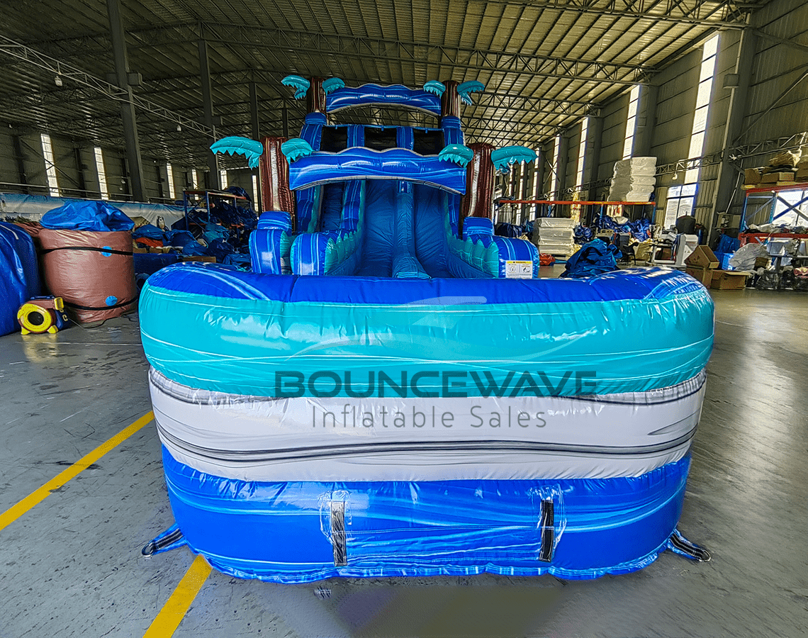 16ft Cayman Crush Hybrid Dual Lane Inflatable Water Slide - BounceWave Inflatable Sales