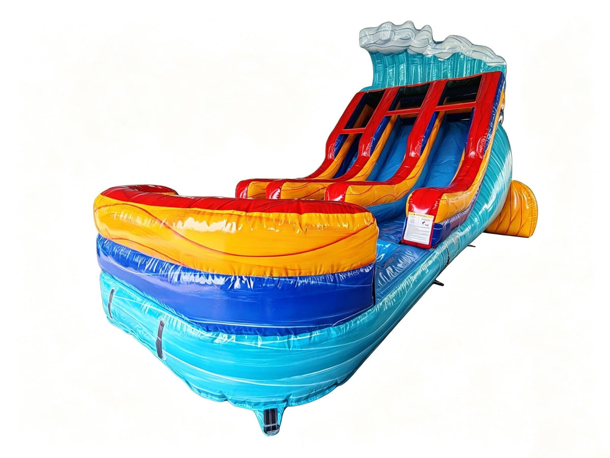 16ft Riptide Surge Wave Dual Lane Water Slide - PowerSplash - BounceWave Inflatable Sales