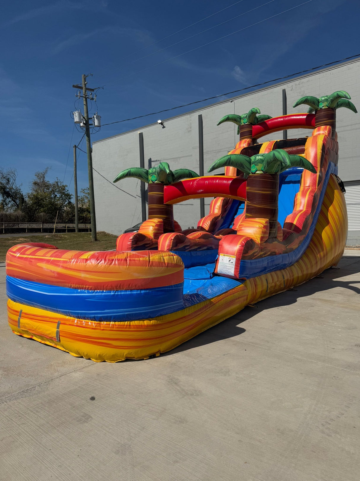 17ft Fiesta Fire Slim Single Lane Inflatable Water Slide - BounceWave Inflatable Sales