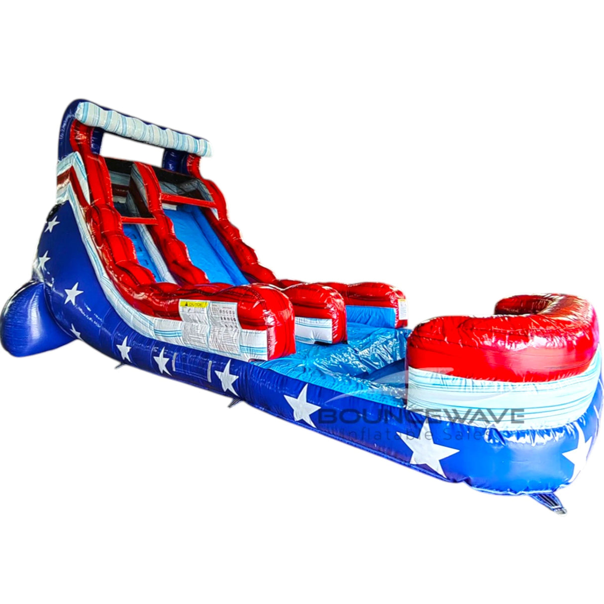 18ft American Thunder Commercial Single Lane Inflatable Water Slide - BounceWave Inflatable Sales
