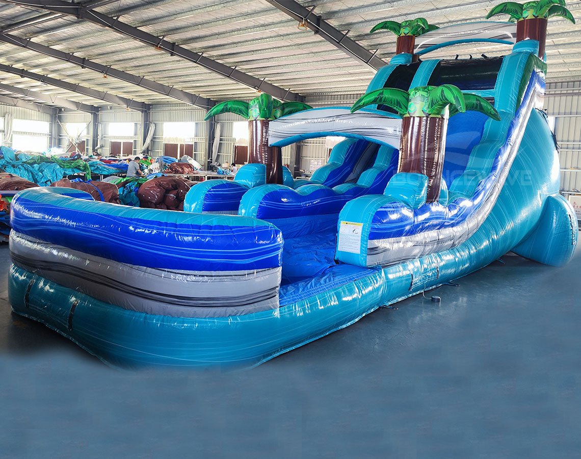 18ft Bahama Blast Commercial Single Lane Inflatable Water Slide - BounceWave Inflatable Sales