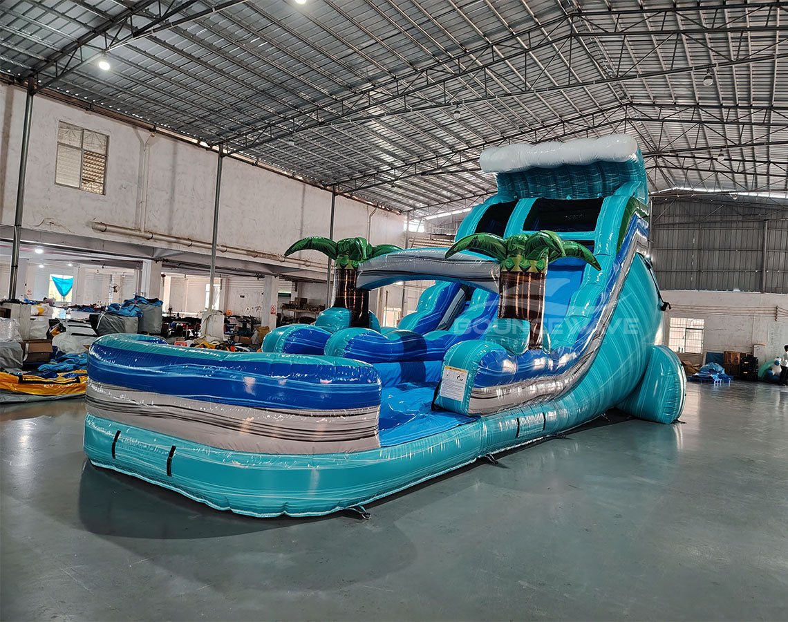 18ft Bahama Wave Commercial Single Lane Inflatable Water Slide - BounceWave Inflatable Sales