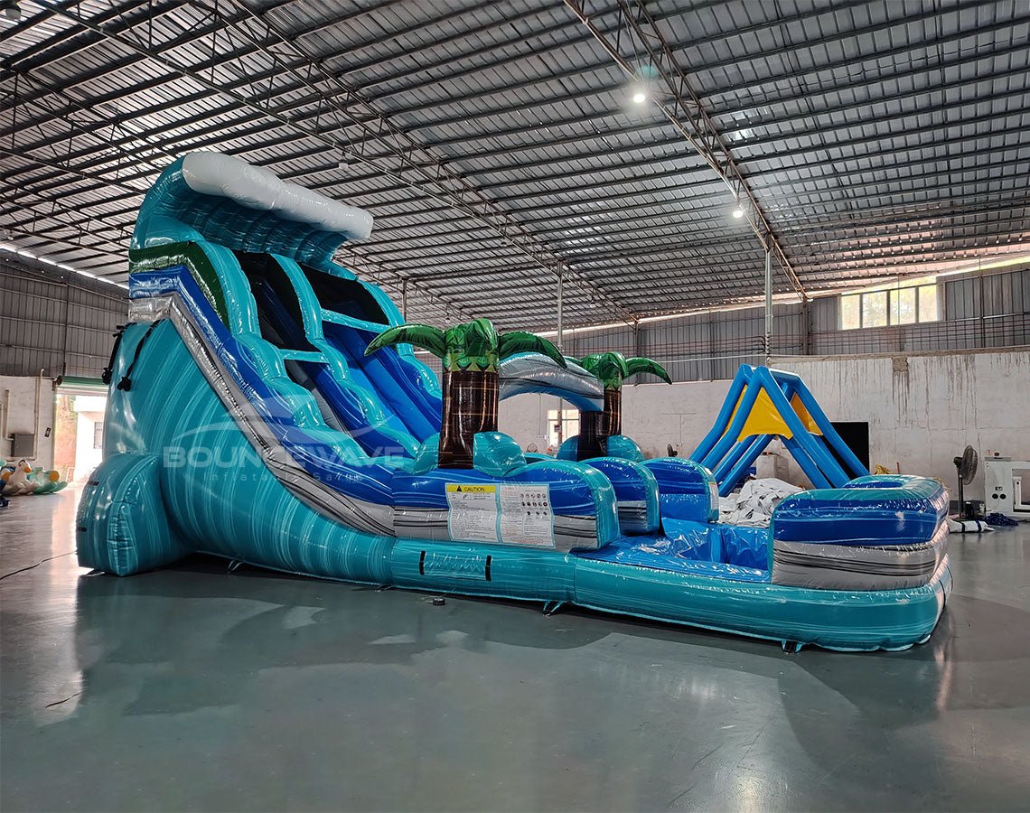 18ft Bahama Wave Commercial Single Lane Inflatable Water Slide - BounceWave Inflatable Sales