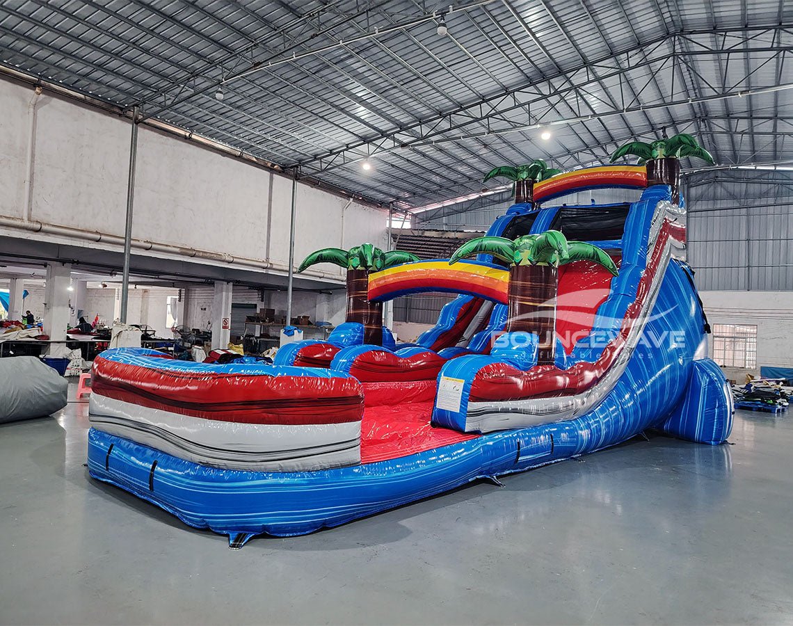 18ft Baja Splash Commercial Single Lane Inflatable Water Slide - BounceWave Inflatable Sales