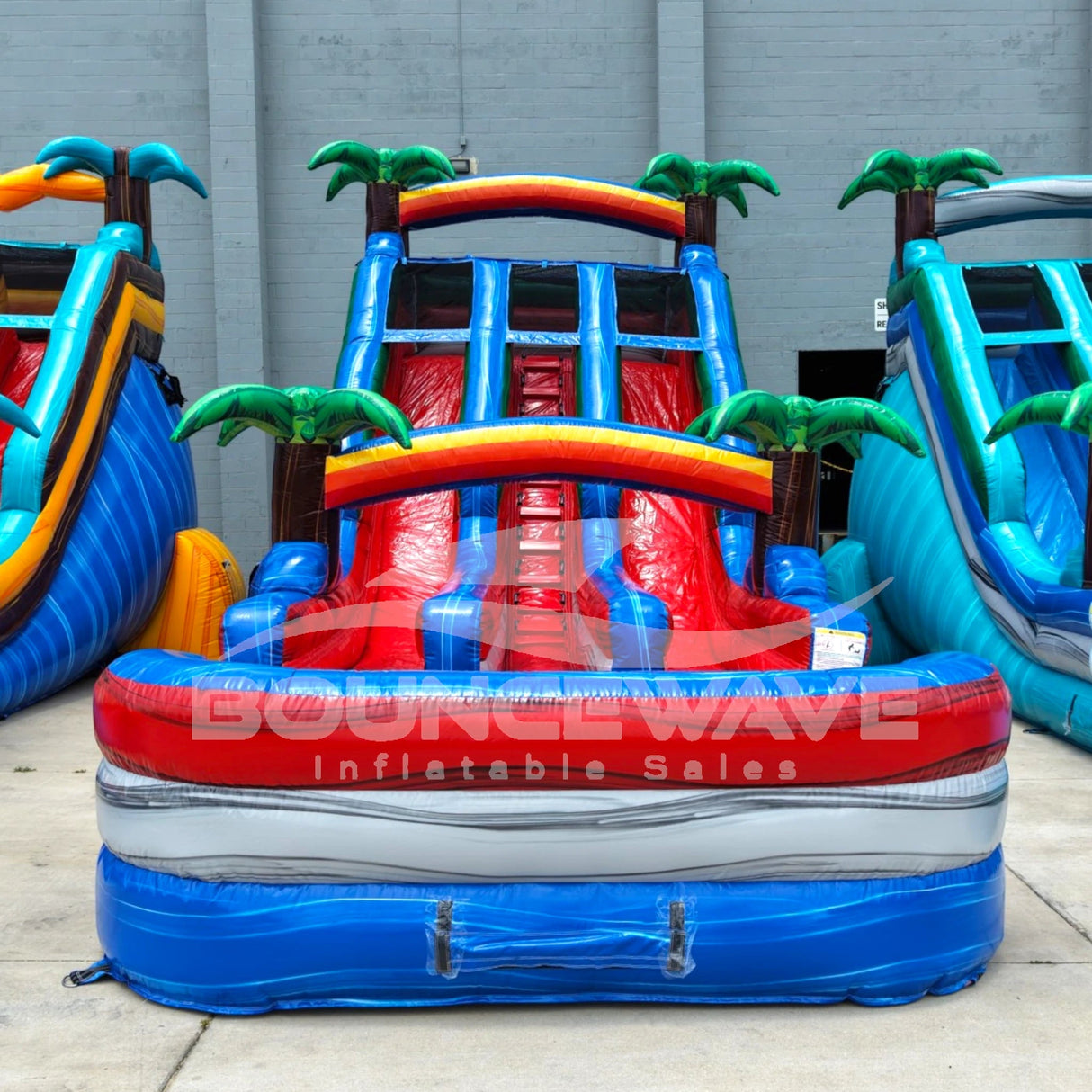 18ft Baja Splash Dual Lane Water Slide – Center Climb - BounceWave Inflatable Sales