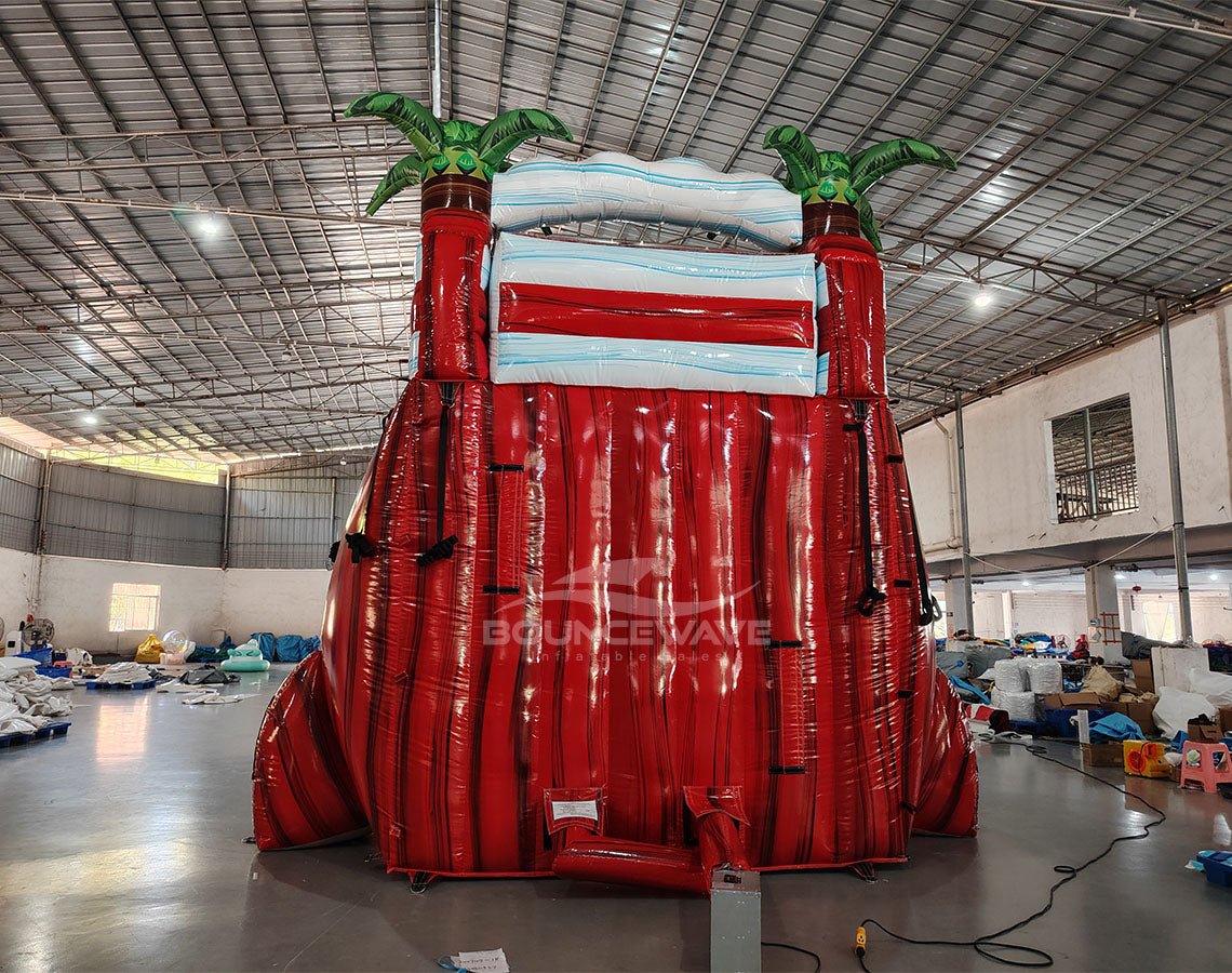 18ft Crimson Bay Commercial Single Lane Inflatable Water Slide - BounceWave Inflatable Sales