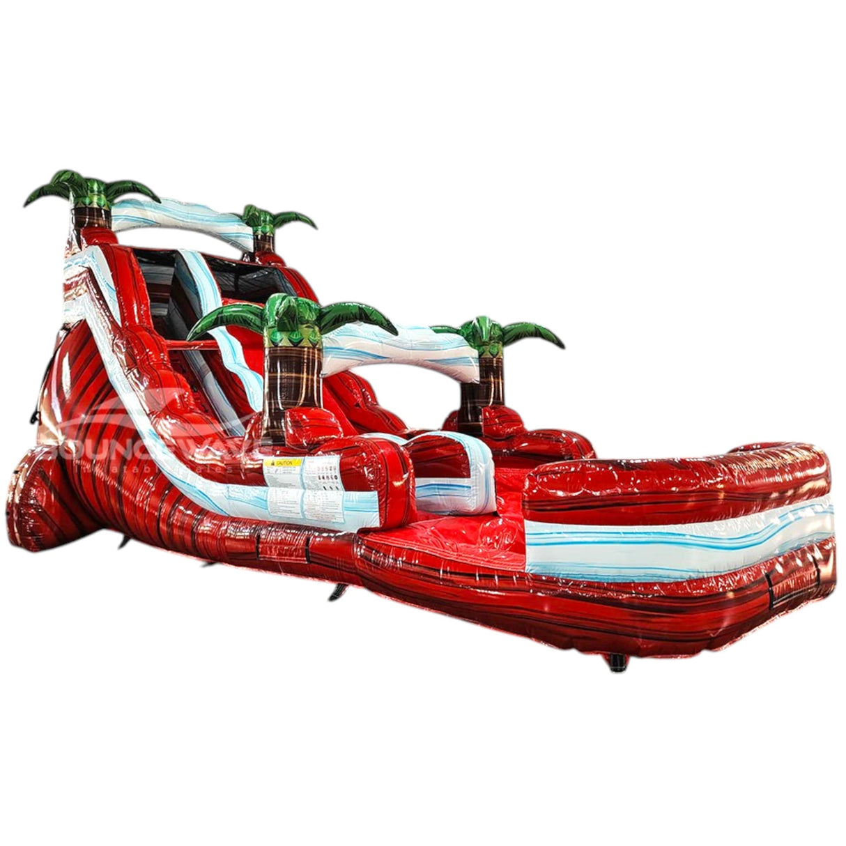 18ft Crimson Bay Commercial Single Lane Inflatable Water Slide - BounceWave Inflatable Sales
