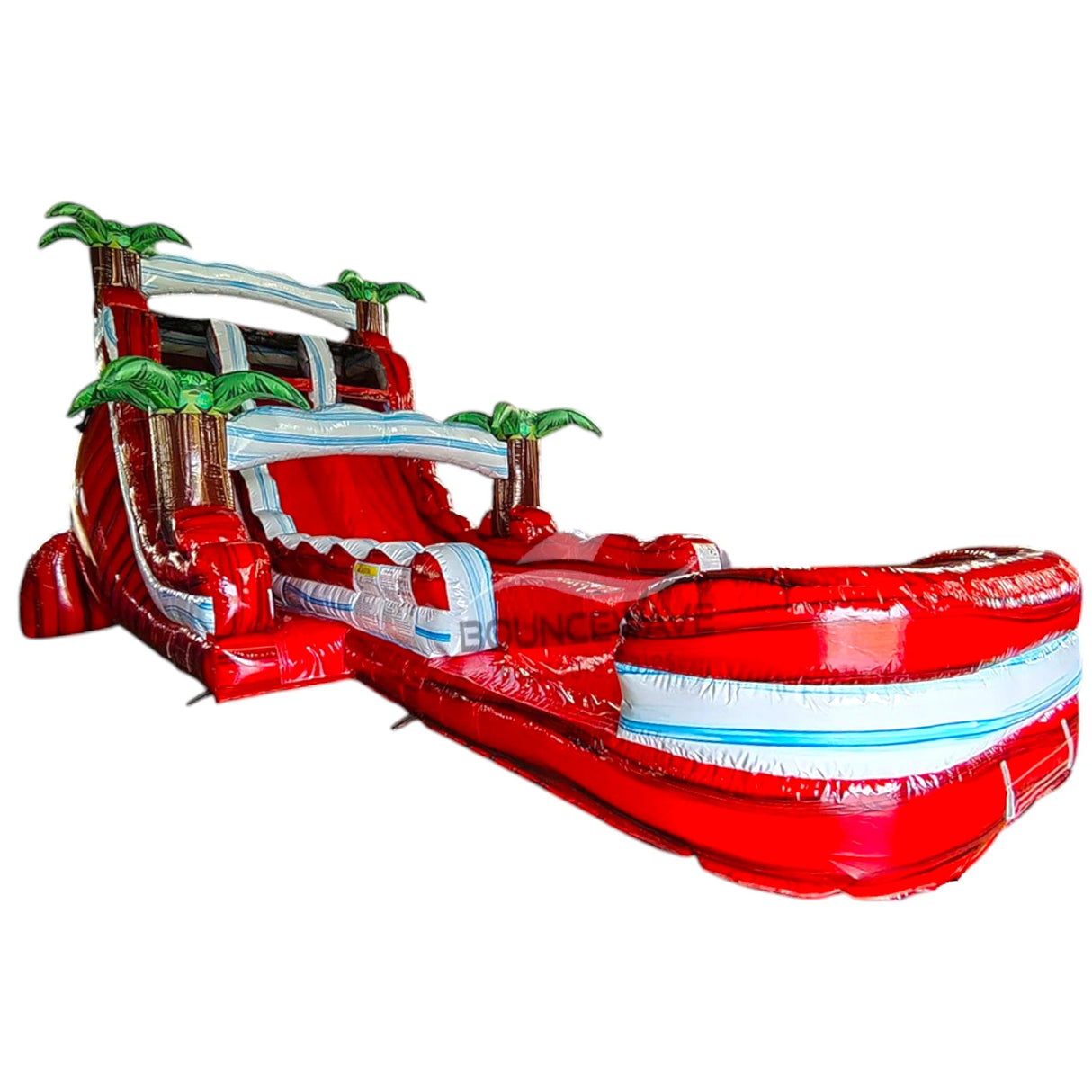 18ft Crimson Bay Dual Lane Hybrid Inflatable Water Slide - BounceWave Inflatable Sales