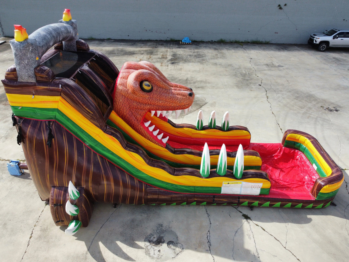 18ft Dino Rage Commercial Single Lane Inflatable Water Slide - BounceWave Inflatable Sales