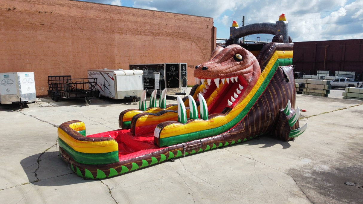 18ft Dino Rage Commercial Single Lane Inflatable Water Slide - BounceWave Inflatable Sales