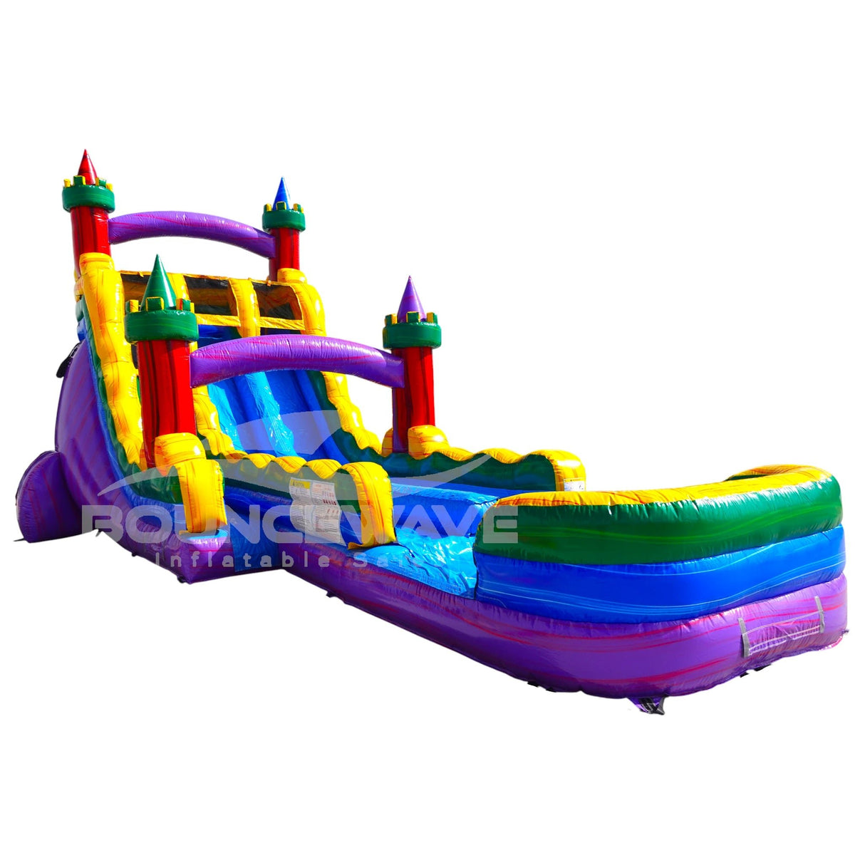 18ft Euro Marble Castle Dual Lane Hybrid Inflatable Water Slide - BounceWave Inflatable Sales