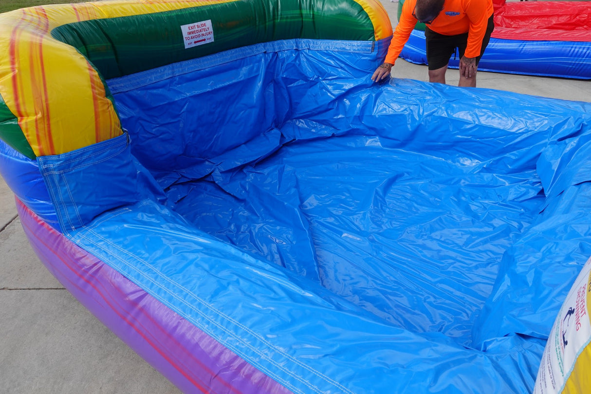 18ft Euro Marble Castle Dual Lane Hybrid Inflatable Water Slide - BounceWave Inflatable Sales