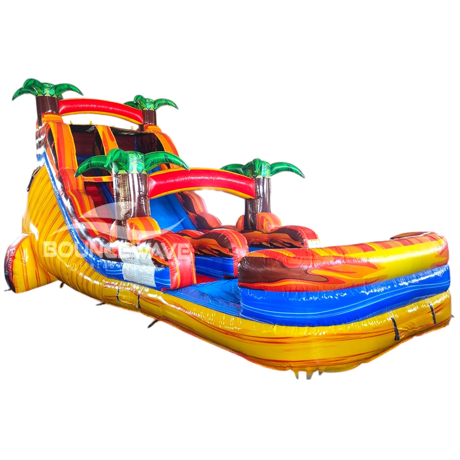 18ft Fiesta Fire Commercial Single Lane Inflatable Water Slide - BounceWave Inflatable Sales