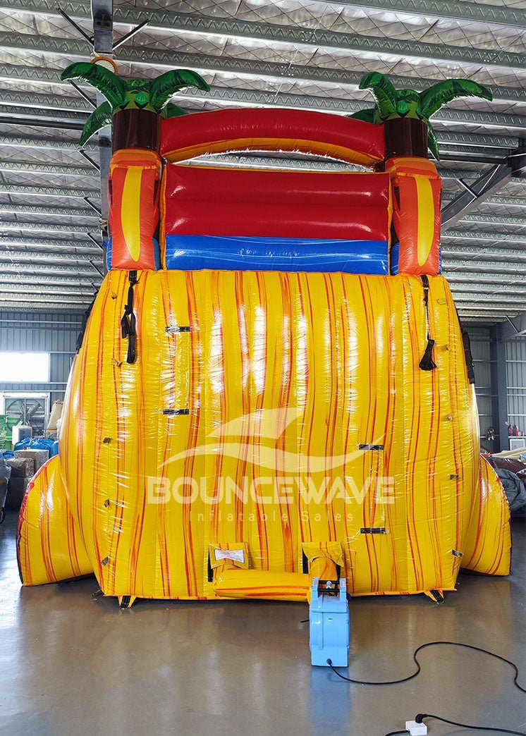 18ft Fiesta Fire Commercial Single Lane Inflatable Water Slide - BounceWave Inflatable Sales