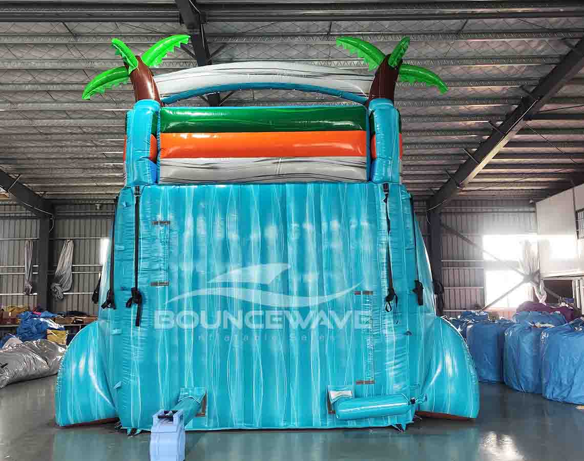 18ft Fiji Falls Dual Lane Center Climb Inflatable Water Slide - BounceWave Inflatable Sales