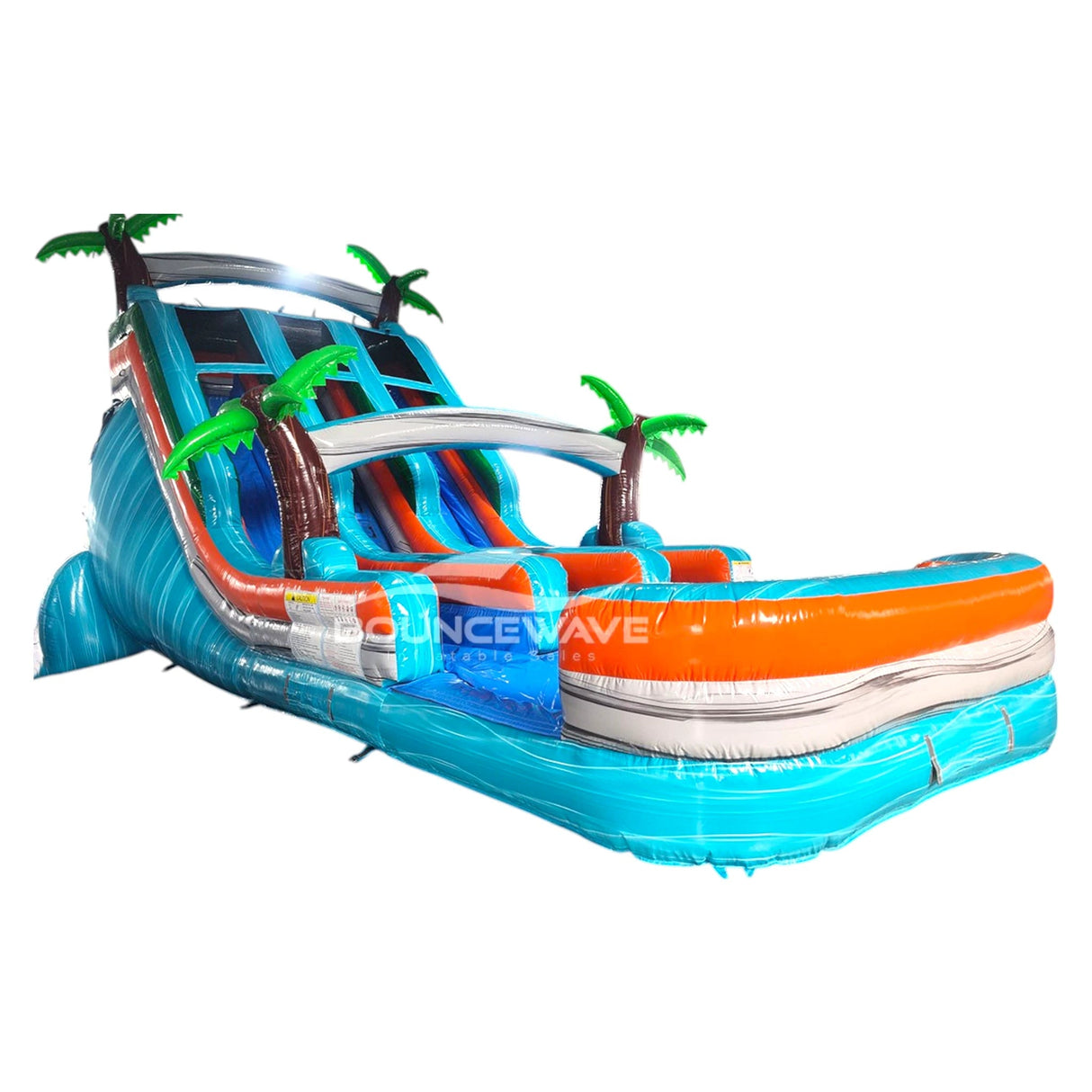 18ft Fiji Falls Dual Lane Center Climb Inflatable Water Slide - BounceWave Inflatable Sales