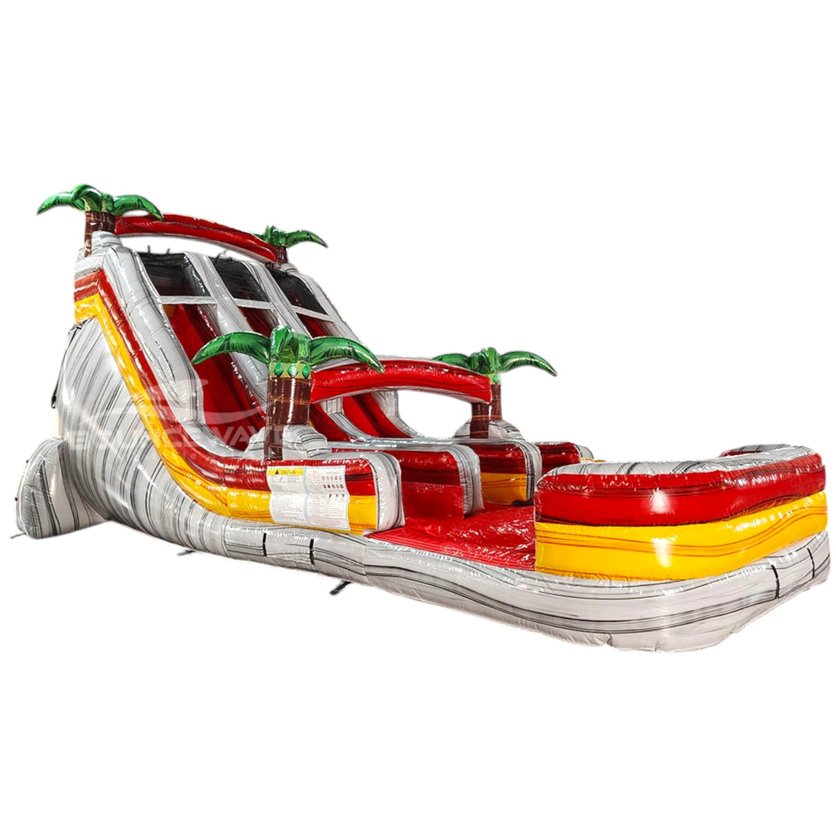 18ft Fire Island Dual Lane Center Climb Inflatable Water Slide - BounceWave Inflatable Sales