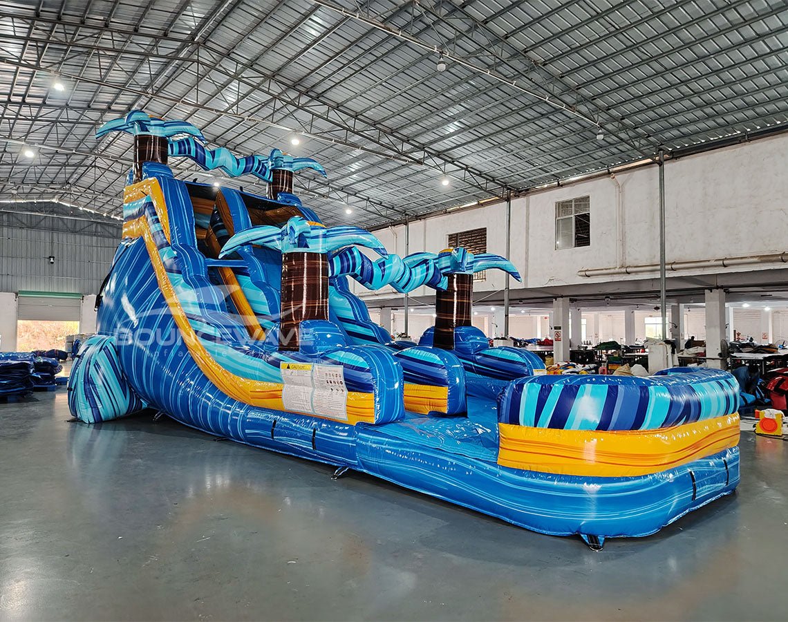 18ft Flashpoint Falls Commercial Single Lane Inflatable Water Slide - BounceWave Inflatable Sales