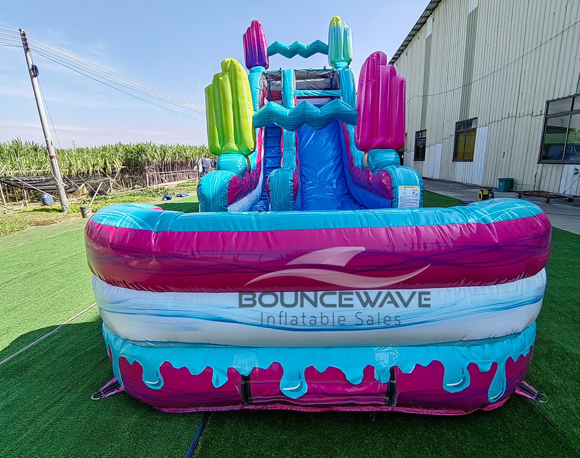 18ft Freeze Pop Falls Single Lane Water Slide - BounceWave Inflatable Sales
