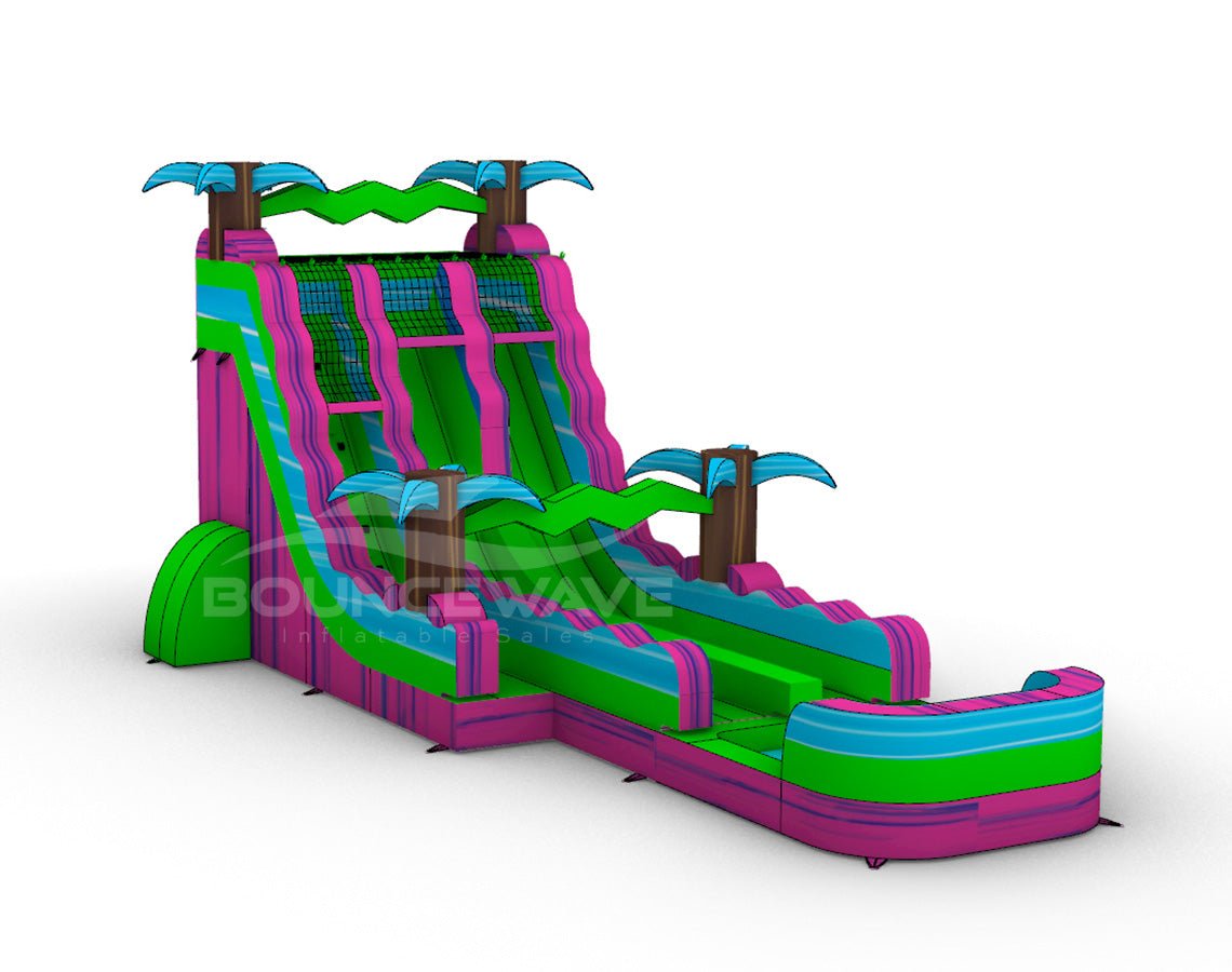 18ft GlowRider Dual Lane Hybrid Water Slide - BounceWave Inflatable Sales
