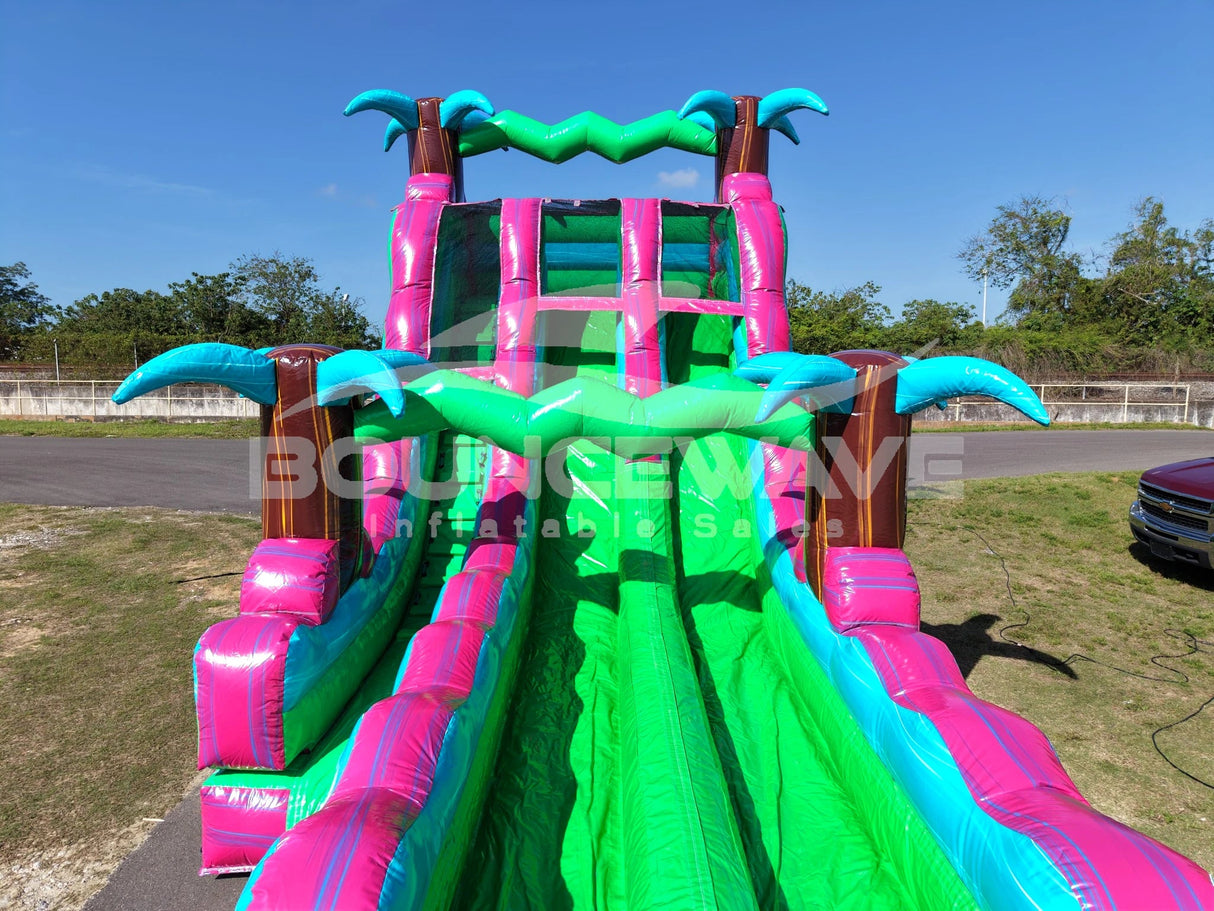 18ft GlowRider Dual Lane Water Slide – Hybrid - BounceWave Inflatable Sales