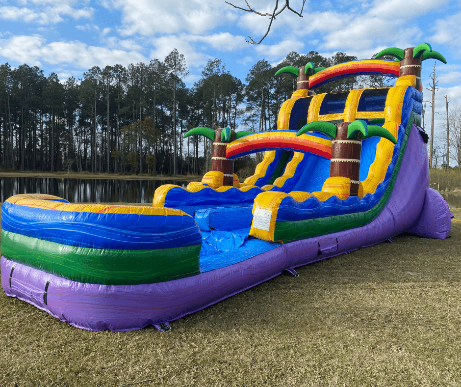 18ft Goombay Splash Hybrid Dual Lane Inflatable Water Slide - BounceWave Inflatable Sales