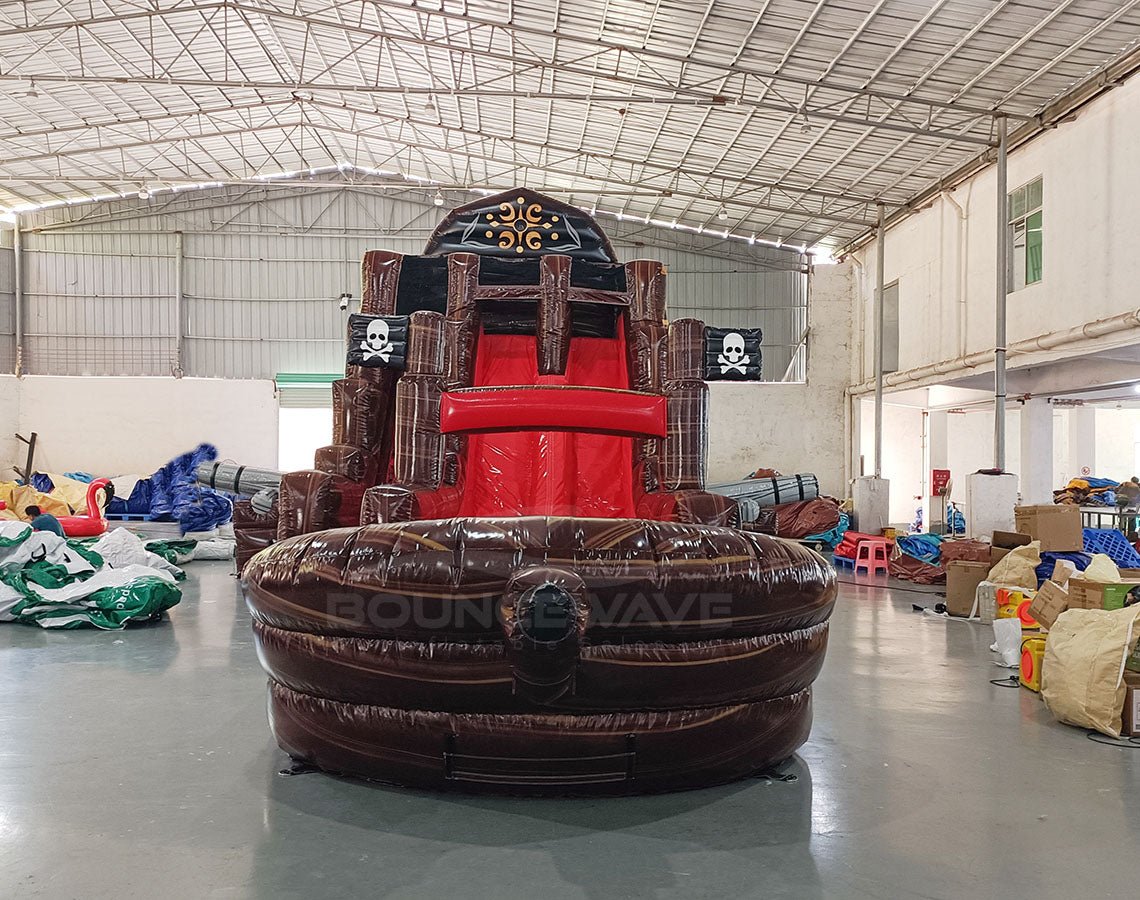 18ft Pirate Ship Dual Lane Hybrid Inflatable Water Slide - BounceWave Inflatable Sales