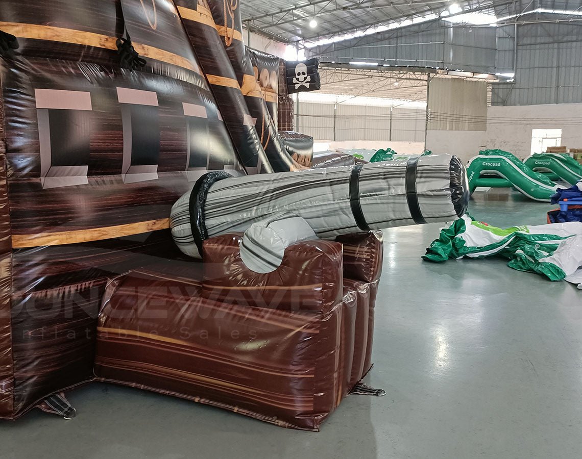 18ft Pirate Ship Dual Lane Hybrid Inflatable Water Slide - BounceWave Inflatable Sales